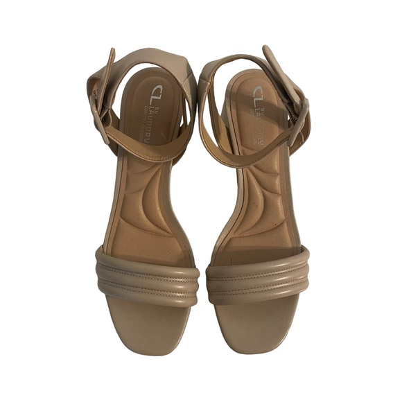 CL by Laundry Block Heel Buckle Ankle Faux‎ Leather Sandal NWOT Size 9 - Picture 1 of 8